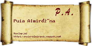 Puia Almiréna névjegykártya